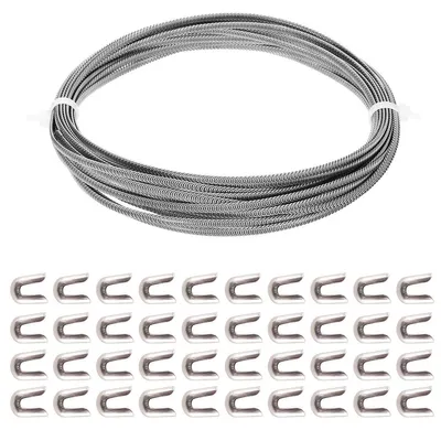 Fischgrätstäbe 5 mm Edelstahl 304, 10 m, 40 Kappen
