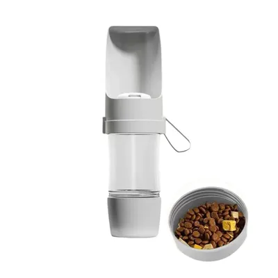 Produktbild von 2-in-1 Trinkflasche für Hunde und Katzen mit Futterbehälter 500 ml