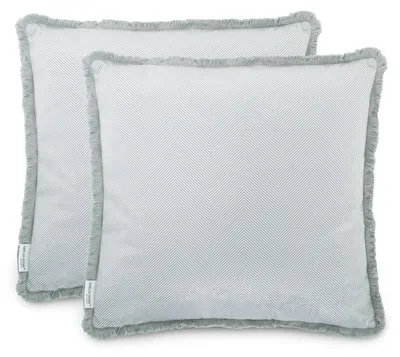 Produktbild von AmeliaHome Kissenhüllen 2er-Set Grau 45x45 cm Streifen