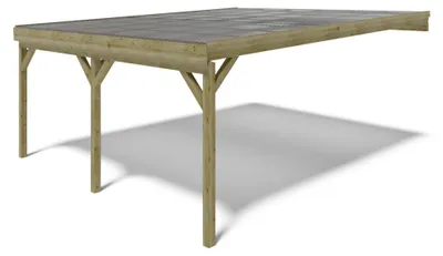 Immagine prodotto di Tettoia posto auto coperto in legno 5.8x5.06 m - 29 m2 - copertura PVC  
