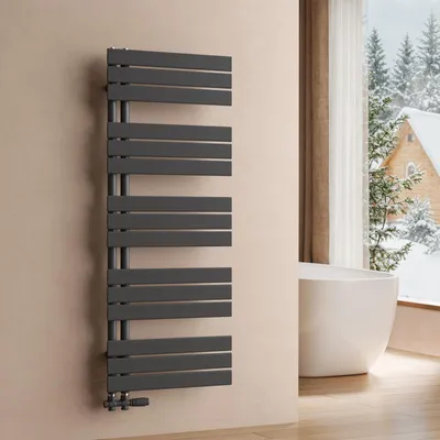 Immagine prodotto di S'AFIELINA 1320x500mm radiatore per bagno radiatore per asciugamani radiatore a pannello piatto per bagno attacco laterale antracite 661 Watt