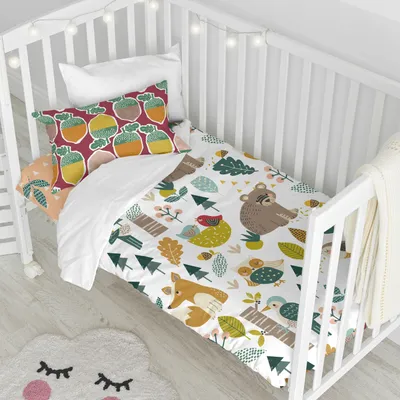 Image de Harvestwood housse de couette lit enfant 2 pièces 100x120 cm (lit enfant) 100% coton Fabriqué en Europe