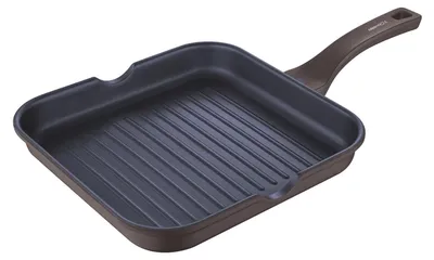 Grillpfanne, 28 x 28 x 4,5 cm, Aluminium, Antihaftbeschichtung, Schwarz