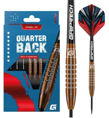 Produktbild von Quarterback V2 Dartpfeil-Set, 95% Tungsten, mit Darttasche und Spitzenprotektoren