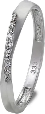 Image de GoldDream bague zirconium 333 or blanc Gr. 58 argent, blanc femmes bijoux GDR523J58