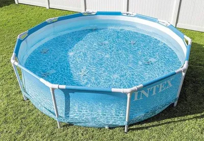 Produktbild von Famanu Metallrahmen Pool 305cm x 76cm Rund - Familienpool für den Garten