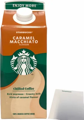 Produktbild von Starbucks Multiserve Caramel Macchiato Chilled Coffee (750ml Packung) + usy Block