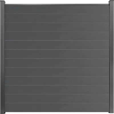 Produktbild von Zaun Hauptelement GroJa BasicLine schmal Stecksystem ohne Pfosten 180 x 180 cm anthrazit