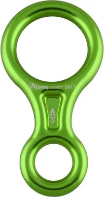 Alu Abseilachter CLASSIC in leuchtendem Grün von Aliens; geeignet für Klettern und Abseilen.