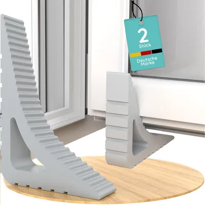 Produktbild von Fensterstopper [2er-Pack] – Fensterstopper für Belüftung, Fensterkeile und Balkontürstopper, Fensteröffner und Fensterstützen ohne Bohren für Fenster und Türen