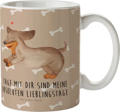 Produktbild von Mr. & Mrs. Panda Pott Hund Dackel - Hundeglück - Geschenk, Sprüche, Hunde, Mehrwegbecher, Kinderbecher, Dachshund, Herz, Plastikbecher, Camping Tasse, Trinklernbecher