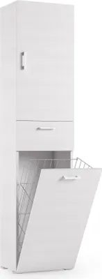 Immagine prodotto di Dmora Armadio Multiuso 2 Ante Aryanne 32x195h cm Bianco, 2 Ante Cestello Portabiancheria  Italy
