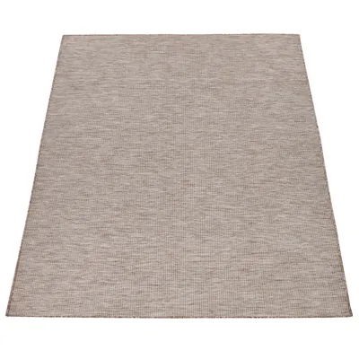 Produktbild von In- & Outdoor-Teppich Für Wohnzimmer, Balkon, Terrasse, Flachgewebe In Beige Grösse 80x150 cm