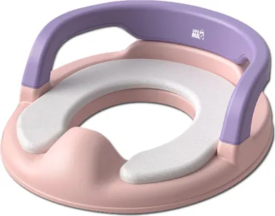 Produktbild von Kinder-Toilettensitz mit Linomag®-Griffen, tragbar, rutschfest, 1–8 Jahre, passend für die meisten Toilettenbecken, Rosa/Lila