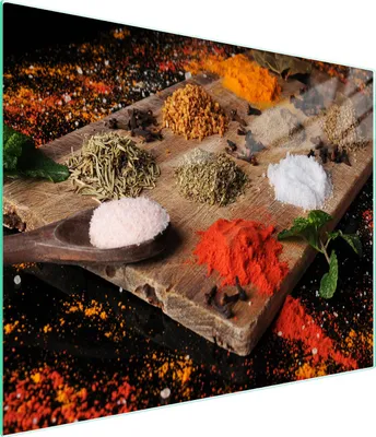 Produktbild von Glasschneidebrett 52x30 Gewürze