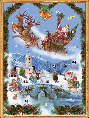 Produktbild von Adventskalender No. 70133 "Nikolaus im Schlitten" 26,5x35,5cm