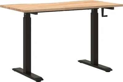 Obrázok produktu pre Stôl Čierna a prírodná 120 x 60 cm Masívne dubové drevo