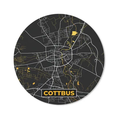 Produktbild von MuchoWow® Mauspad Mousepad Cottbus - Gold - Karte - Stadtplan - Deutschland 40x40 cm - Mousepads - Maus Mat - Pad - Mausunterlage - Schreibtisch Accessoires