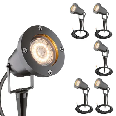Produktbild von hoftronic Gartenstrahler 6x XL Aluminium Schwarz IP65 GU10 20W