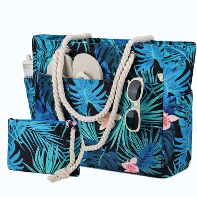 Immagine prodotto di Omgoods - Borsa da spiaggia grande per donne, leggera e resistente alla sabbia