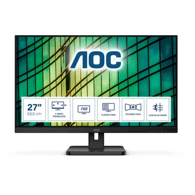 Obrázek produktu pro AOC E2 27E2QAE, 68,6 cm (27"), 1920 x 1080 px, Full HD, LCD, 4 ms, Černá