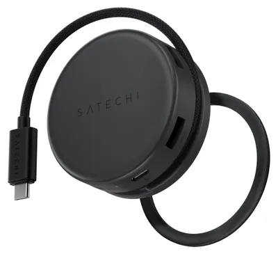 Produktbild von Satechi OntheGo, USB Typ-C, HDMI, RJ-45, USB Typ-C, USB 3.2 Gen 1 (3.1 Gen 1) Type-A, DisplayPort, 5000 Mbit/s, 60 Hz, Schwarz, 100 W