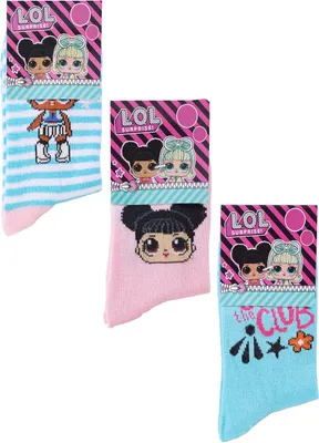 Produktbild von L.O.L. Surprise LOL Socken-Set 3 Paar Kinder Mädchen Socken Strümpfe, Größe:23-26