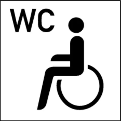 Immagine prodotto di Adesivo pittogramma "Bagno per disabili" 150x150 mm