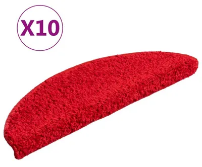 Image de vidaXL Tapis de sol 10 pièces 56x17x3 cm rouge demi-rond