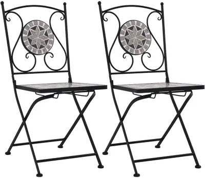 Produktbild von Mosaik-Bistrostühle 2 Stk. Grau