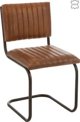 Obrázok produktu pre J-line – Moderná stolička z kože a kovu, farba cognac – 52x45x88 cm
