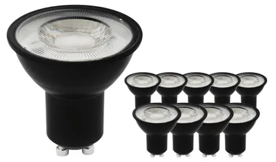 Produktbild von Ledvion 10er Set dimmbare GU10 LED Spots 3W 2700K 345 Lumen Schwarz