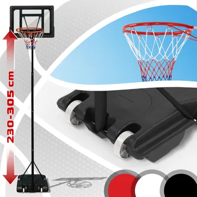 Produktbild von Basketballkorb Basketballanlage Basketballständer mit Ständer Brett höhenverstellbar 305cm Farbe: Schwarz