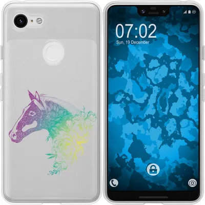 Produktbild von PhoneNatic Case kompatibel mit Google Pixel 3 XL Silikon-Hülle Floral Pferd M5-4