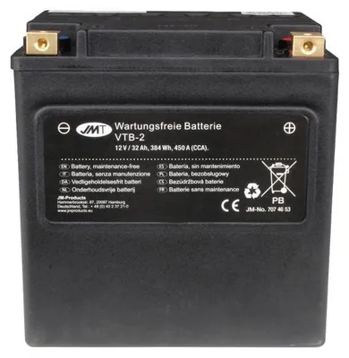 Immagine prodotto di Batteria JMT AGM VTB-2-V-TWIN 12 V 32 Ah 450 A 169 x 131 x 174 mm