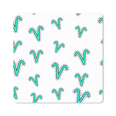 Produktbild von MuchoWow® Mauspad Mousepad Widder - Tierkreiszeichen - Design 20x20 cm - Mousepads - Maus Mat - Pad - Mausunterlage - Desk Mat - Bureauartikeln