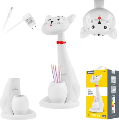 Produktbild von Rebel KOM1014.2 LED-Tischlampe mit Stifthalter, Katze