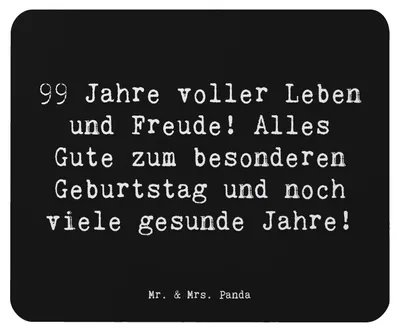 Produktbild von Mr. & Mrs. Panda Mauspad Spruch 99. Geburtstag - Schwarz - Geschenk, Happy Birthday, pc, mausunterlage, Mouse Pad, Lebensgeschichten, Mousepad, computer, Alter