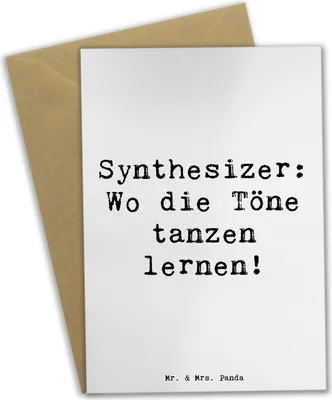 Produktbild von Mr. & Mrs. Panda babykarte Spruch Synthesizer Tanz - Weiß - Geschenk, dankeskarten, Instrument, elektronisches Musikinstrument, Klangerzeugung, Grußkarte, Lernen, Musik