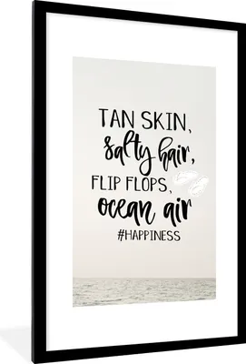 Produktbild von MuchoWow® Gerahmtes Poster Sommer - Meer - Zitat 60x90 cm - Poster mit Schwarzem Bilderrahmen Wandposter Rahmen Foto Bilder - Dekoration - Wandposter Wohnzimmer - Hochwertig
