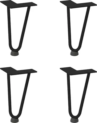 Immagine prodotto di vidaXL Gambe a forcella per tavolino 4 pezzi nero 20 cm acciaio massiccio