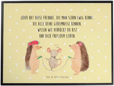 Produktbild von Mr. & Mrs. Panda Schreibunterlage Igel Seilhüpfen - Gelb Pastell - Geschenk, schreibtischunterlage, Kinder, arbeitsunterlage, Kindergarten, Maus, schreibtischunterlagen