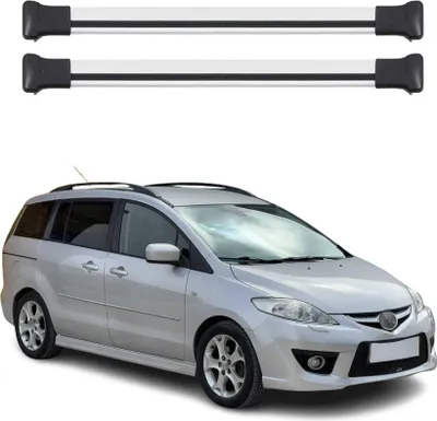 Zdjęcie produktu dla Bagażnik dachowy podstawowy do Mazda 5 2005-2010 75kg aluminiowy srebrny 2 szt