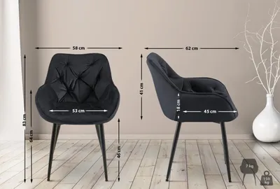 Produktbild von Stuhl Tanna Samt schwarz