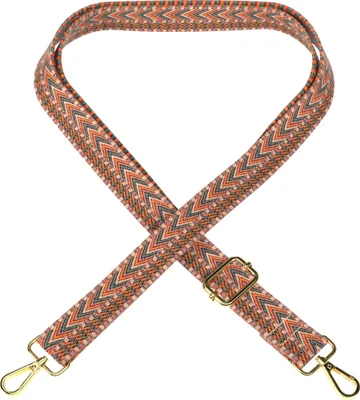Produktbild von EAZY CASE - Verstellbarer Taschengurt, Ersatz Schultergurt für Handtaschen, Schulterriemen für Umhängetaschen, breiter Taschenriemen mit Karabiner Gold, DIY Taschenband in Orange