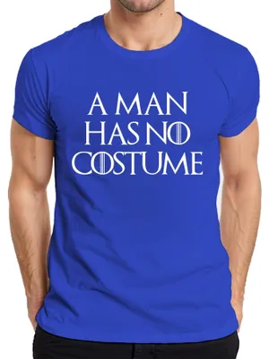 Zdjęcie produktu dla Halloween Powiedzenie CZŁOWIEK NIE MA KOSTIUMU Karnawałowy prezent Śmieszna koszulka męska, Niebieski, 3XL