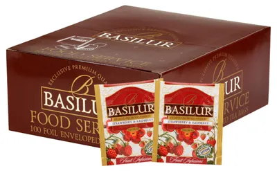 Zdjęcie produktu dla Herbata owocowa Basilur Strawberry & Raspberry koperty - 100 x 1,8 g