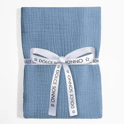 Produktbild von DOLCE SONNO Musselin Babydecke 110x110 – 100% Baumwolle – Musselin Windel – Baby Wickeltuch – Jeans