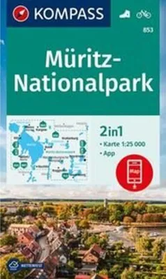 Immagine prodotto di Mappa escursionistica KOMPASS, numero 853, Parco Nazionale di Müritz, scala 1:25.000
