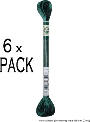 Produktbild von 6x DMC Stickgarn Mouline Satin 1008F -991, 6-fädig, 8m, VPE